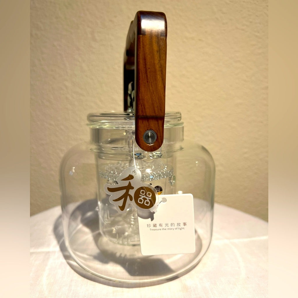 Glass Teapot with Wooden Handle