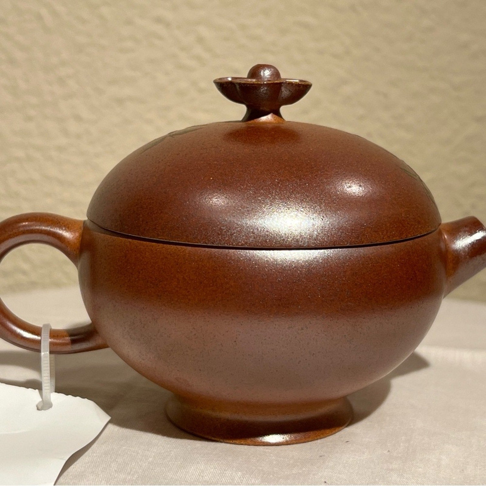 Charming Brown Teapot with Floral and Bird Motif, Authentic Yixing Zisha 柴烧