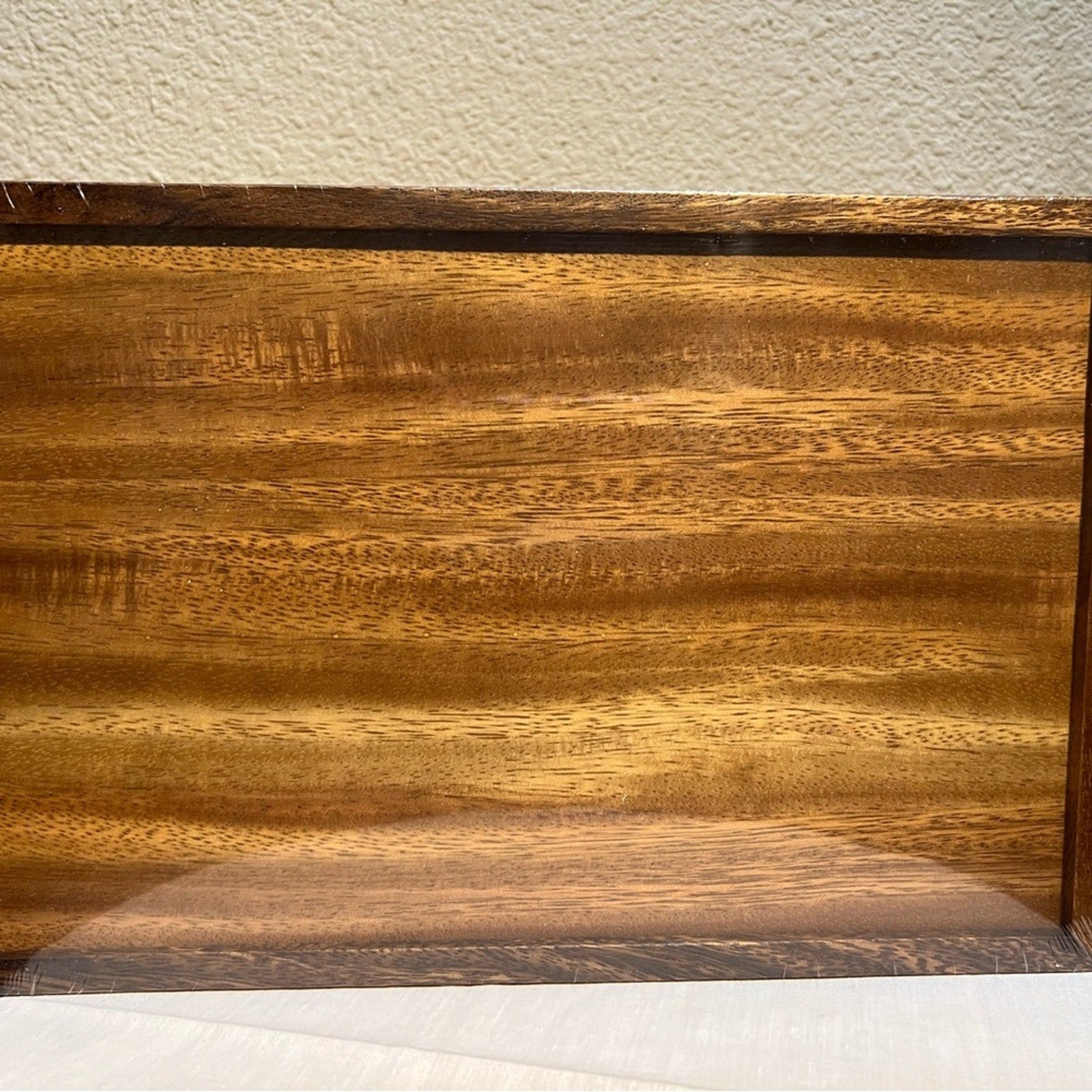 Brown Vanity Tray with Handles and Polished Finish