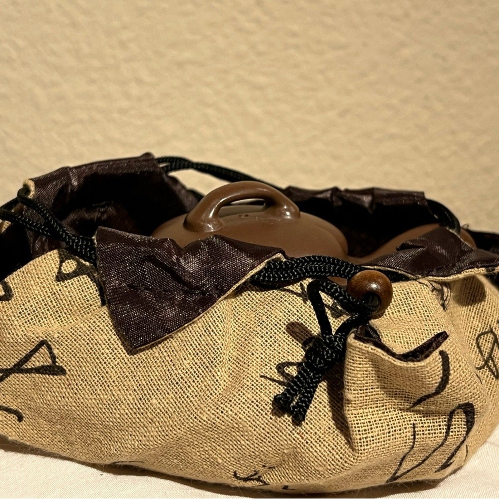 Brown Teapot with Pumpkin Design for Tea, Authentic Yixing Zisha Handmade