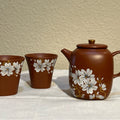 Charming Brown Floral Teapot and Cups set