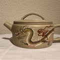Dragon Motif Ceramic Teapot, Authentic Yixing Zisha, Handmade