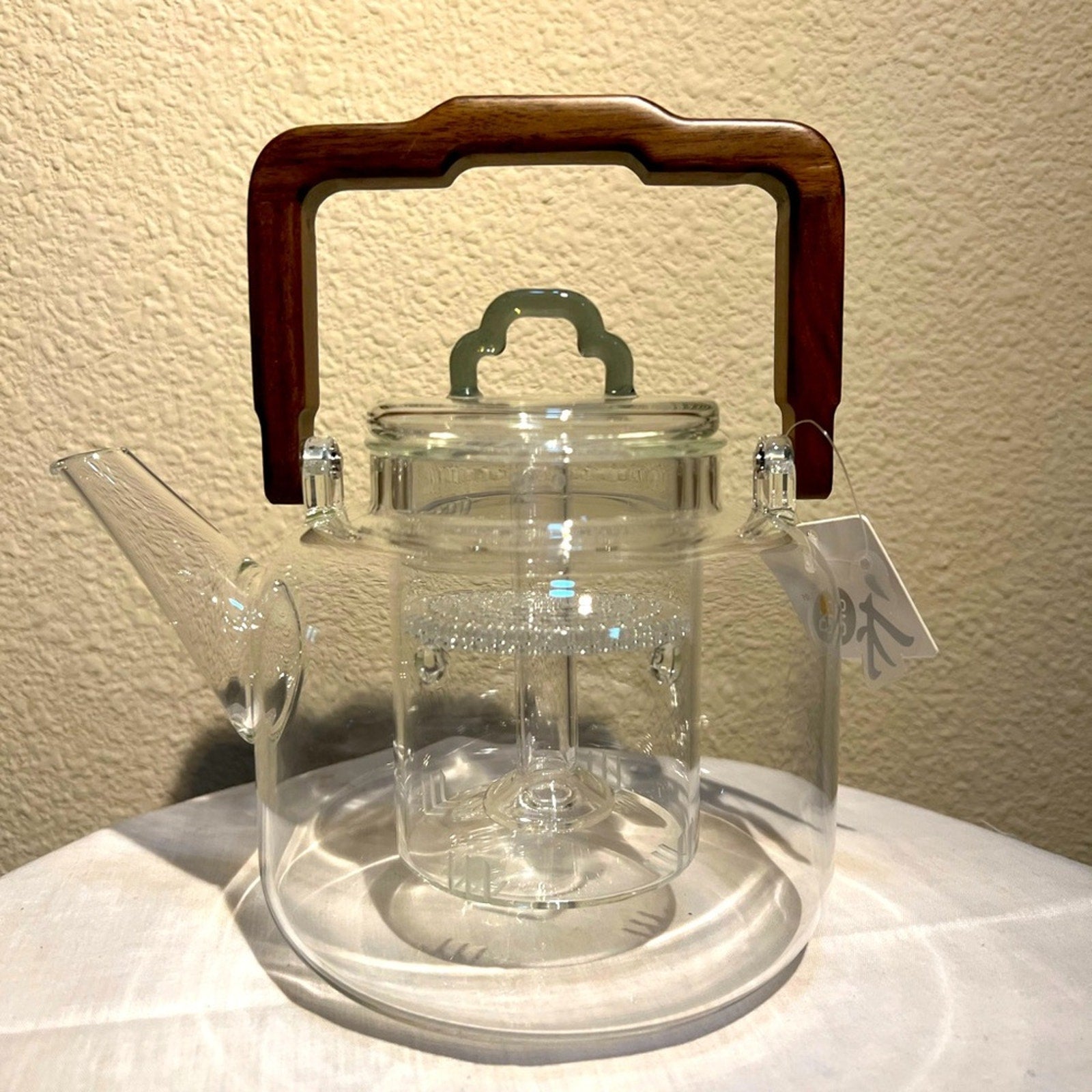 Glass Teapot with Wooden Handle