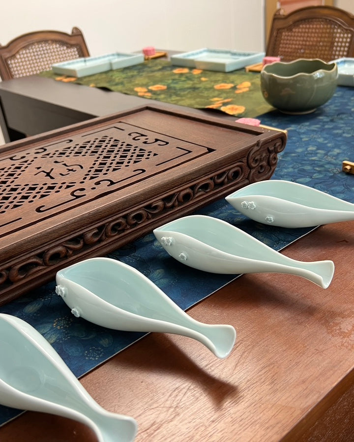 Tea tools and personal tea setup for a hands-on Chinese tea class